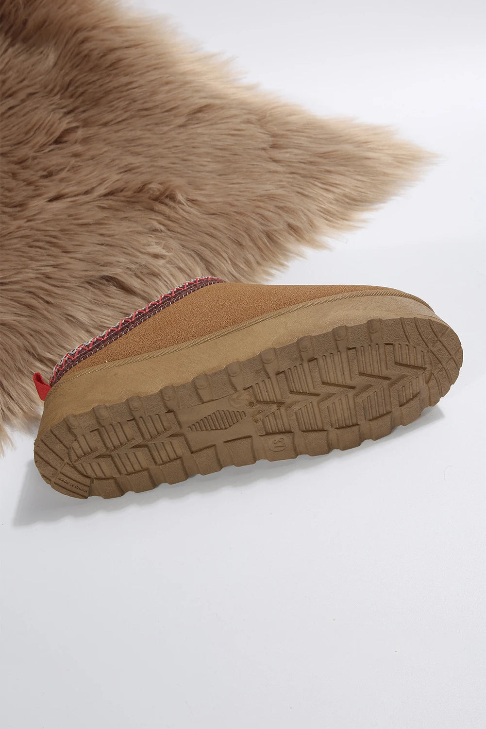 Chestnut Plush Lined Flats Slippers