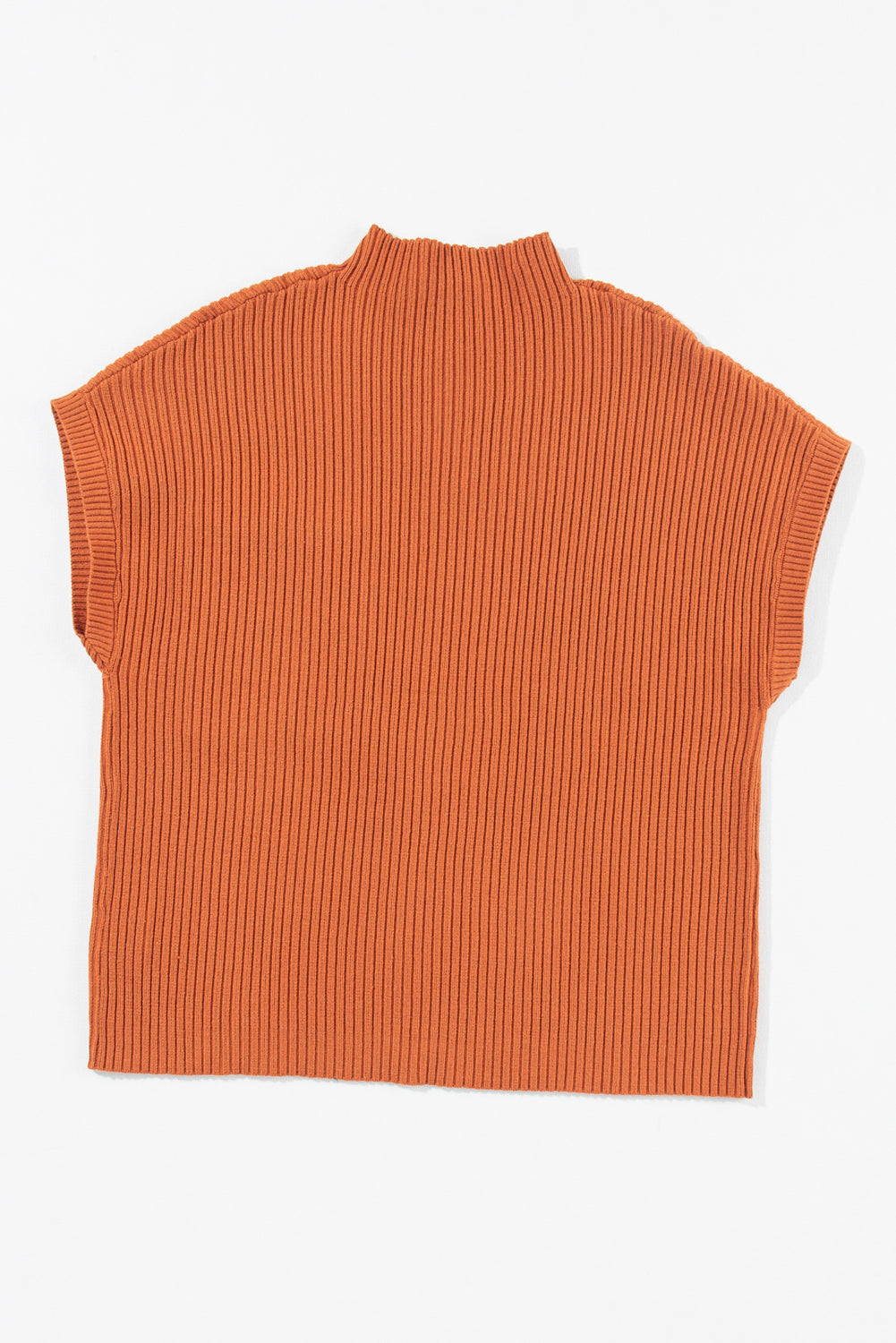 Stasia High Neck Short Sleeve Sweater Burnt Orange