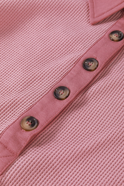 Ray Drop Sleeve Henley Top