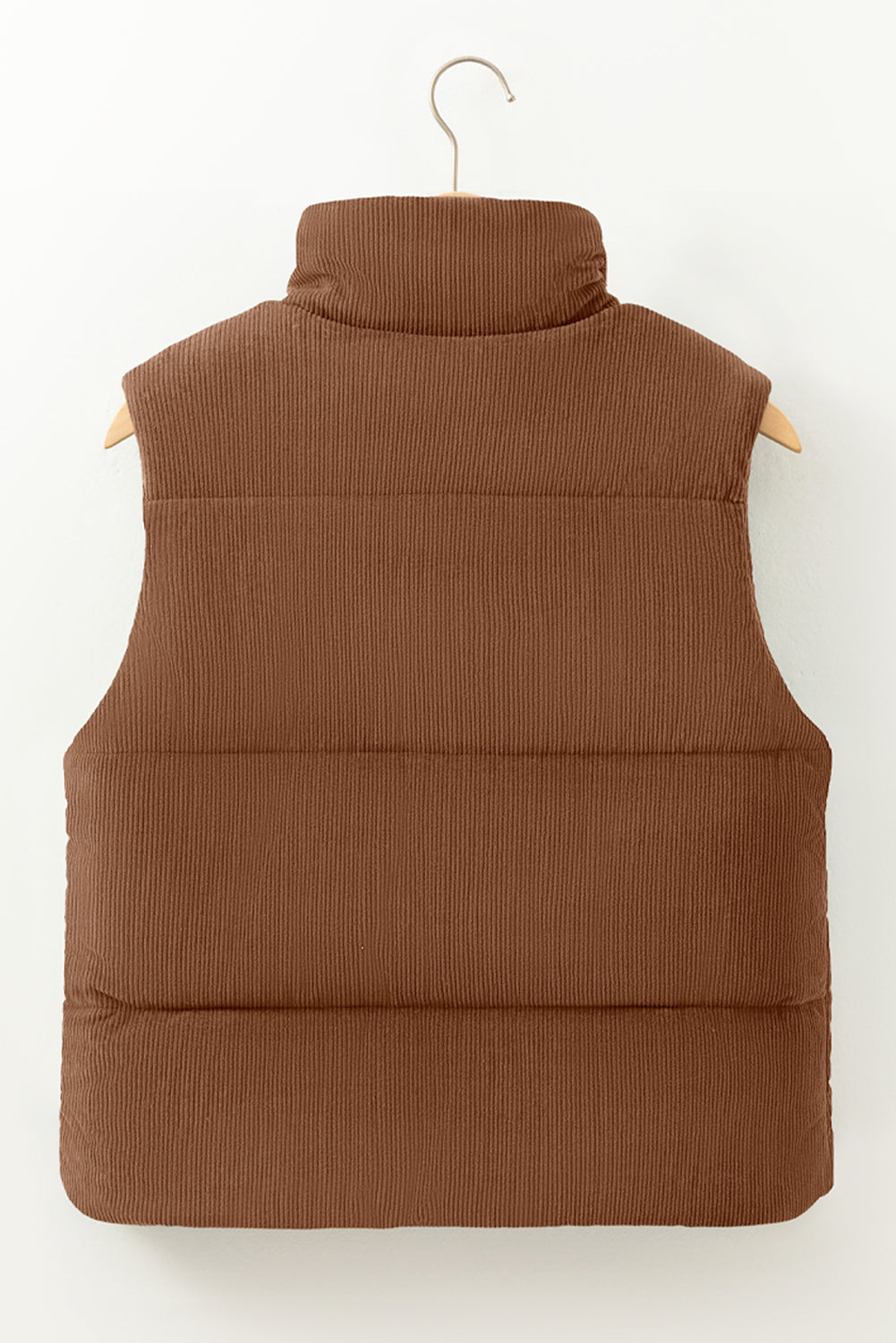 Coffee Corduroy Puffer Vest