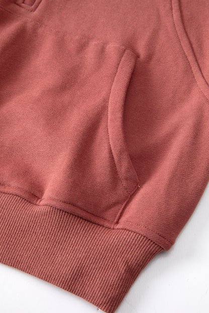 Carry Zip Up Collar Sweatshirt Brown Red