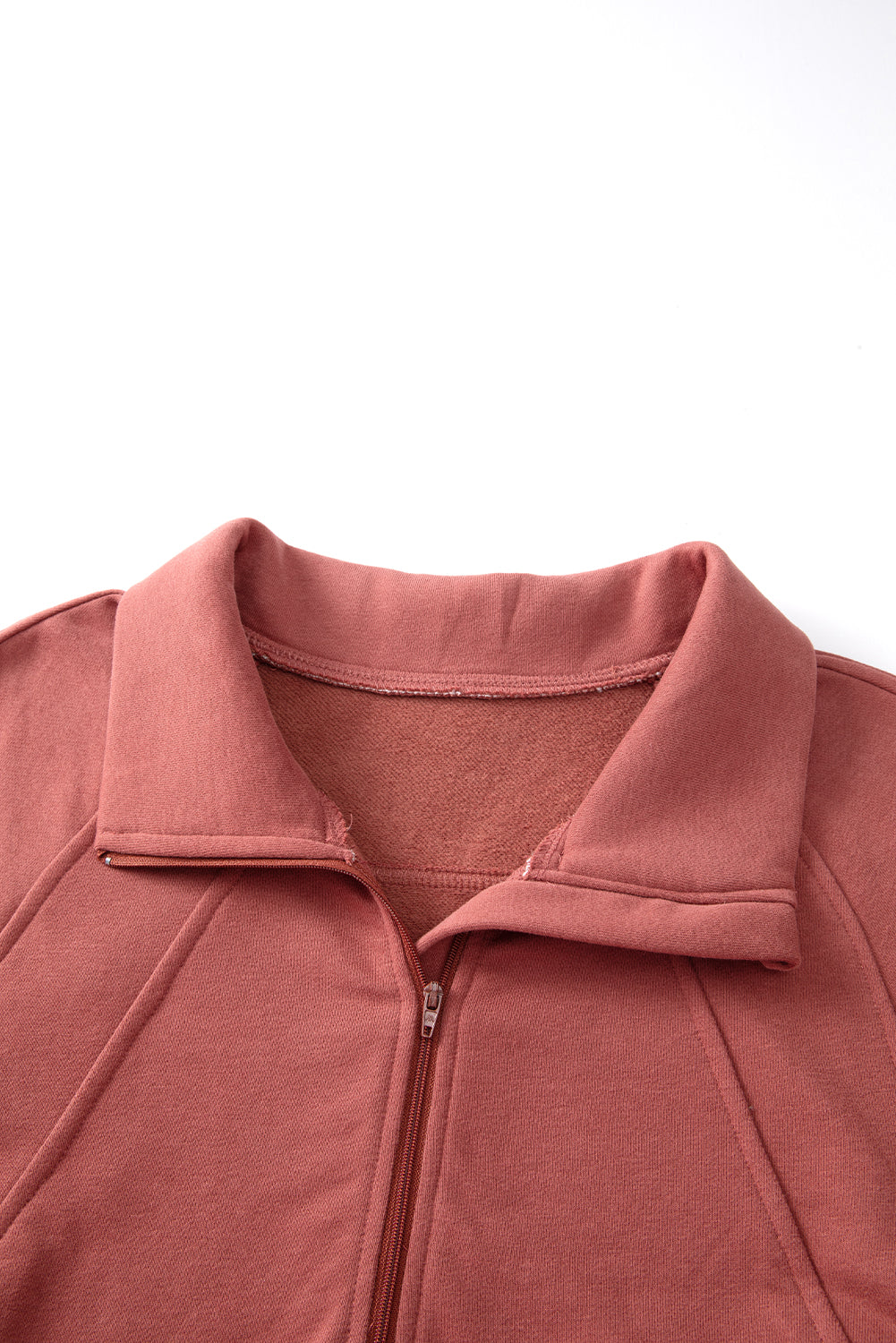 Carry Zip Up Collar Sweatshirt Brown Red