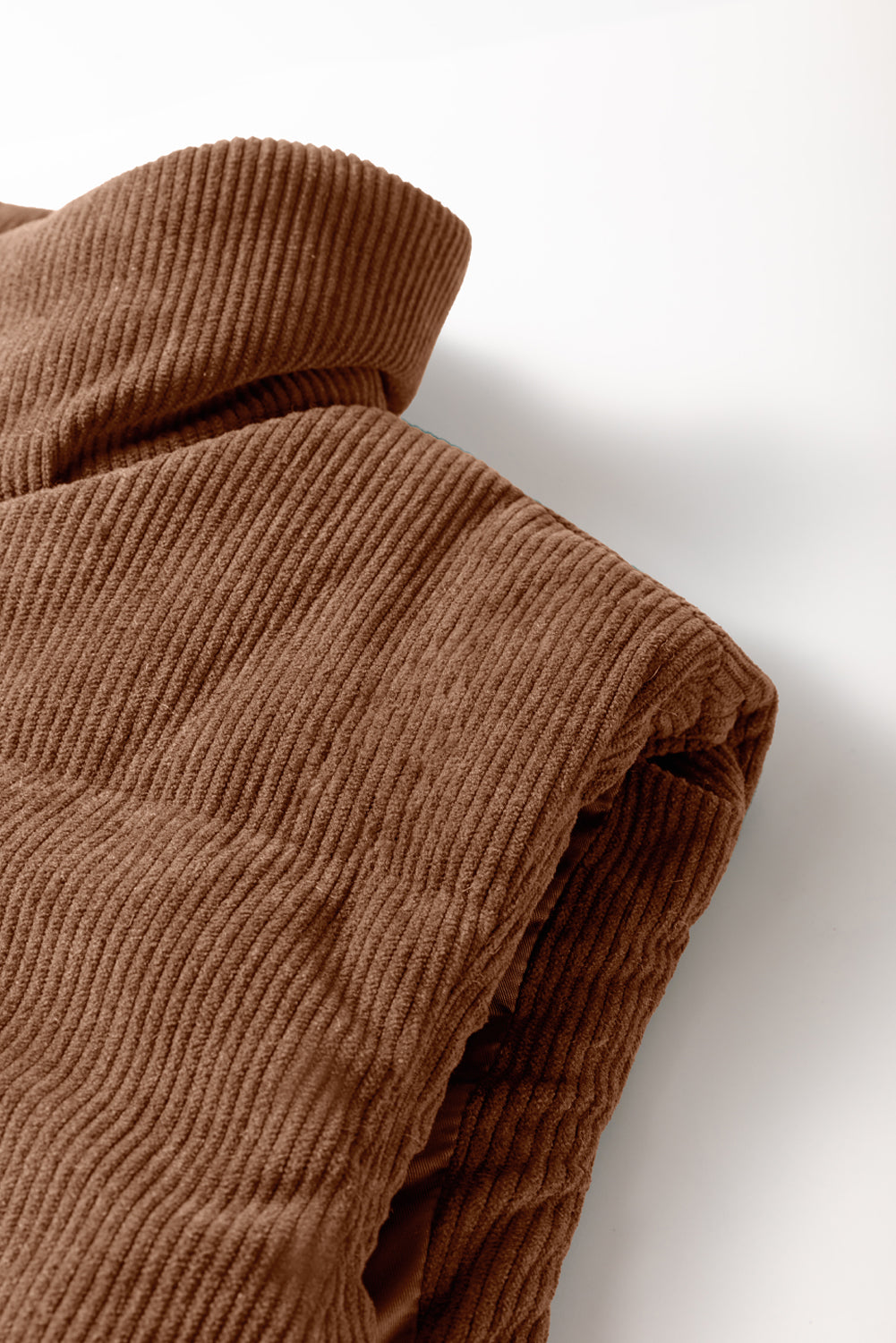 Coffee Corduroy Puffer Vest
