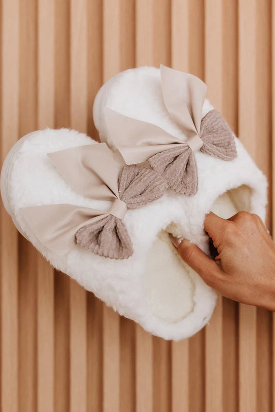 Bunny Bow Winter Slippers