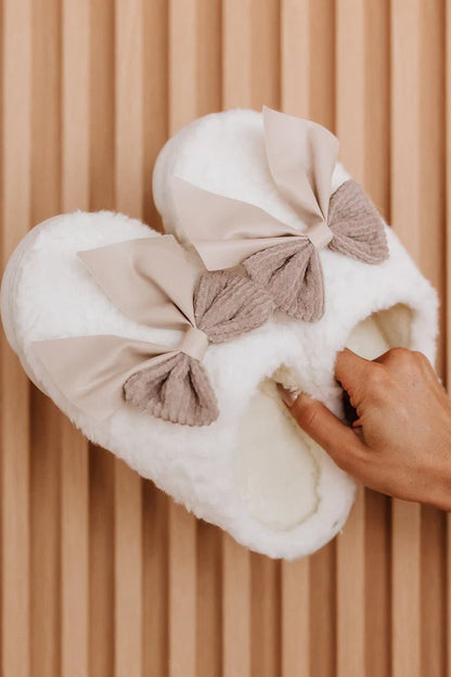 Bunny Bow Winter Slippers