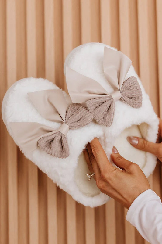 Bunny Bow Winter Slippers