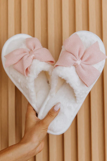 Bella Bow Fluffy Slippers