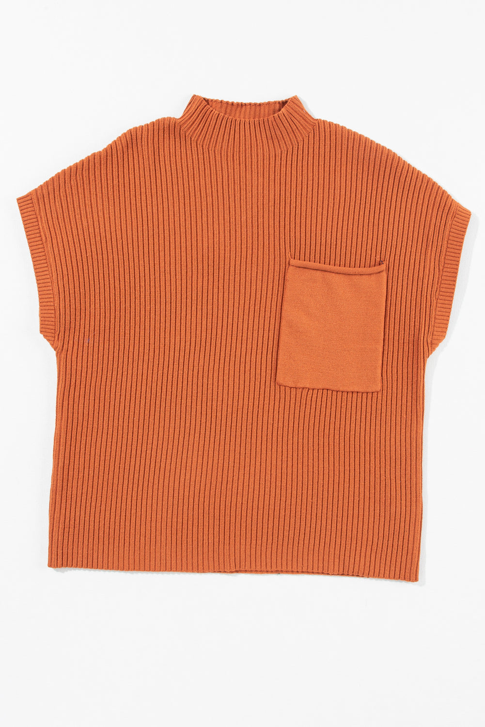 Stasia High Neck Short Sleeve Sweater Burnt Orange