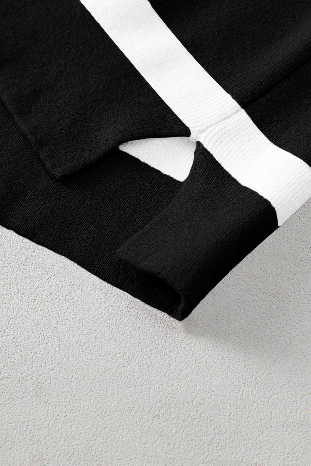 Kandy Light Beige Striped Colorblock Drop Shoulder Sweater